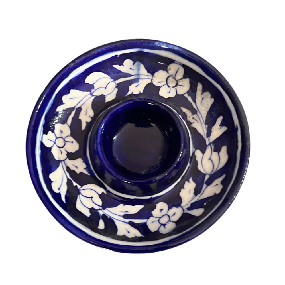 Blue Pottery Candle Holder